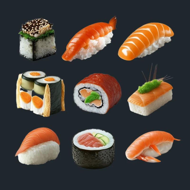 Différentes variantes de sushis