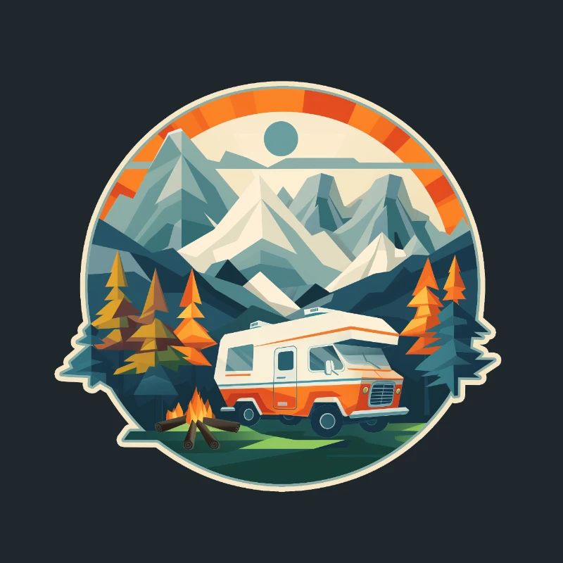 Low Poly Camping Abenteuer – Retro Sommer Look