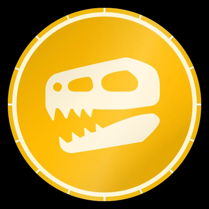 Crâne de dinosaure doré