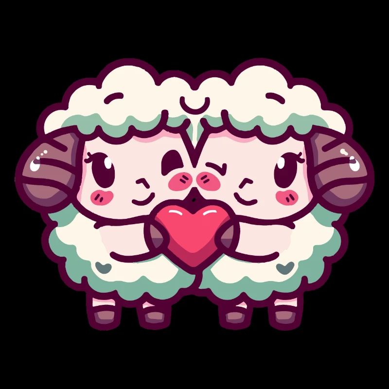 Schaf Paar Liebe Valentinstag