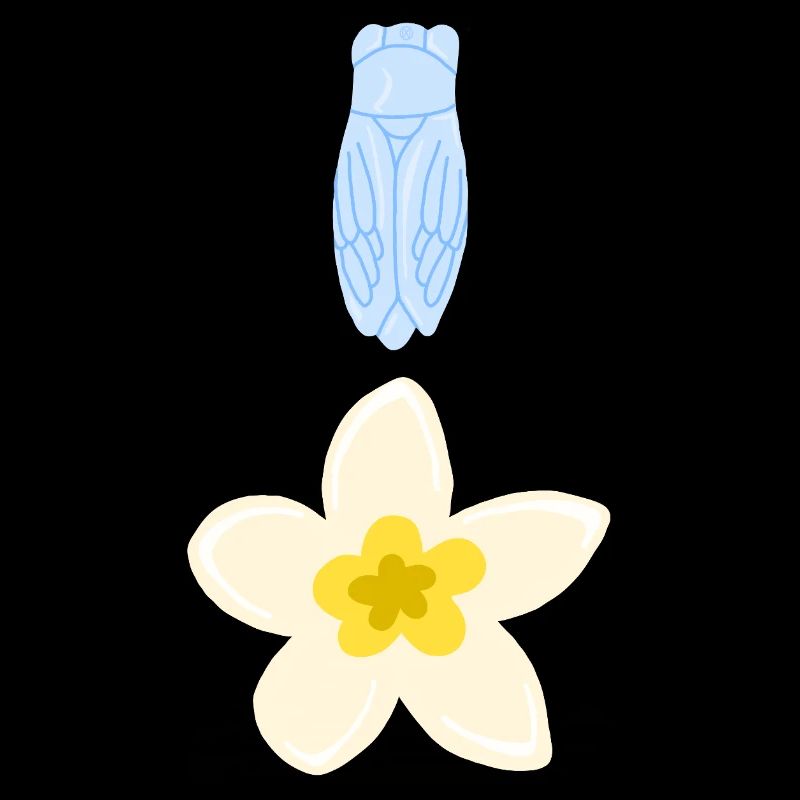 Cigale et fleur - design estival du Sud