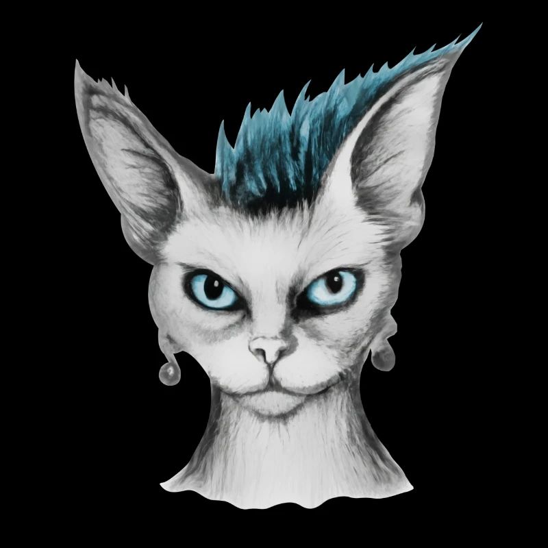 Chat avec coiffure punk