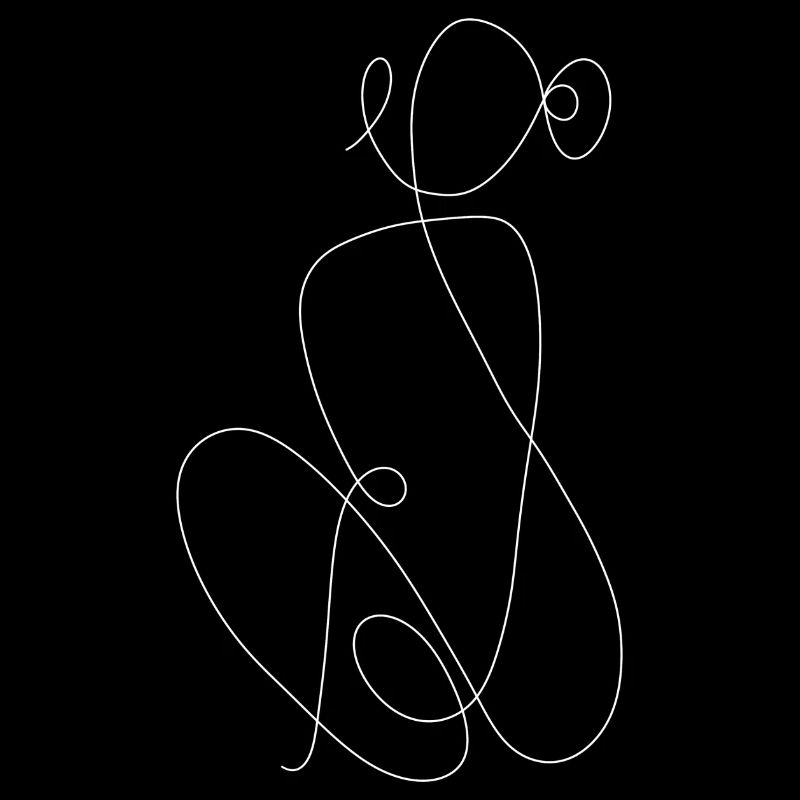 Frau Line Art Emma groß weiß