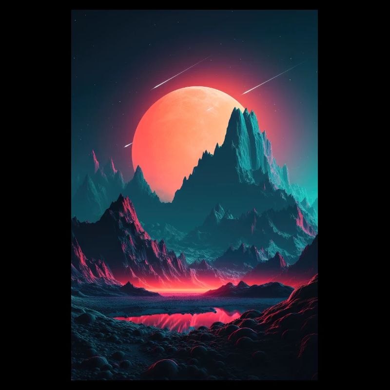 Eine Synthwave Retrowave Sinfonie in den Bergen