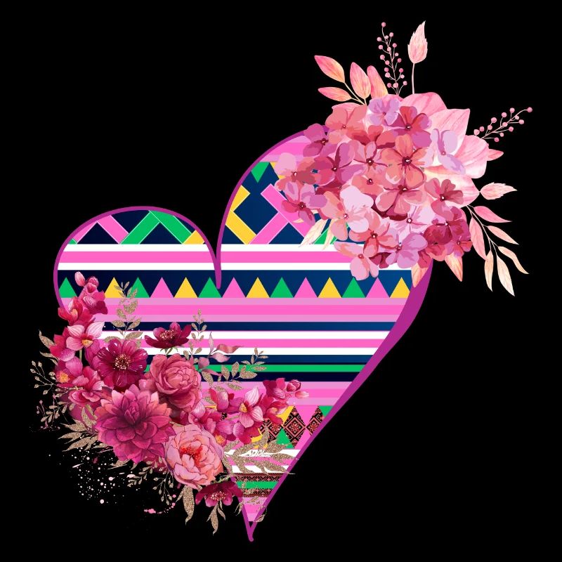 coeur paj ntaub hmong lees rose et fleur