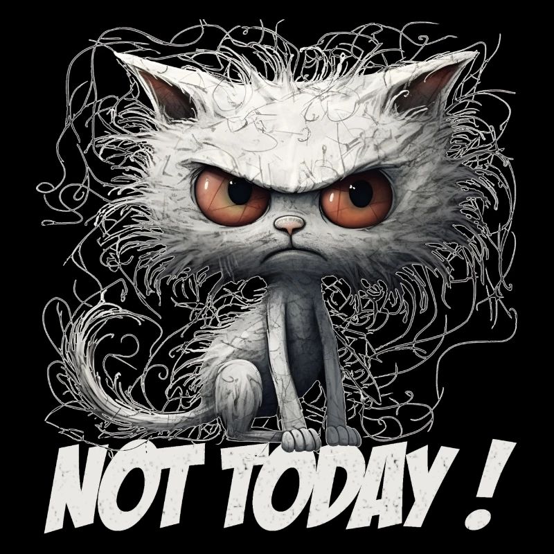 Funny Cat Design - Pas aujourd’hui Cat Lover