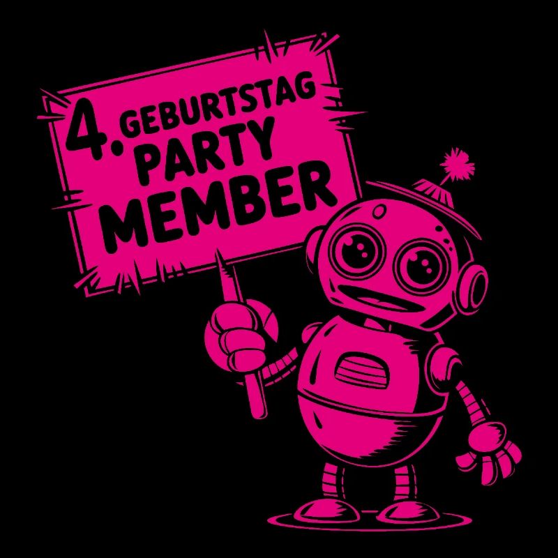 Ich bin vier Jahre 4. Geburtstag Roboter