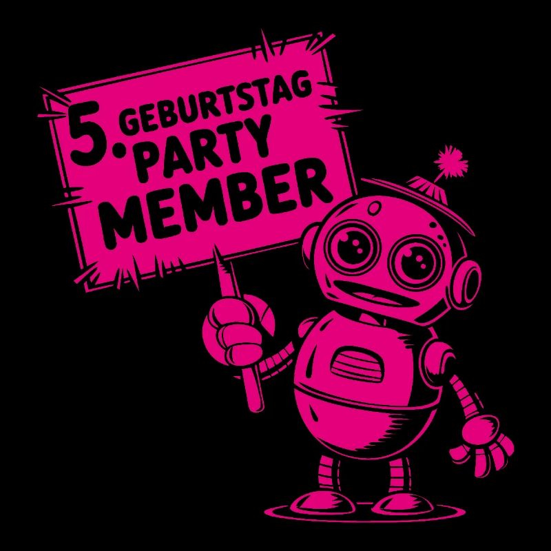 Ich bin fünf Jahre 5. Geburtstag Roboter
