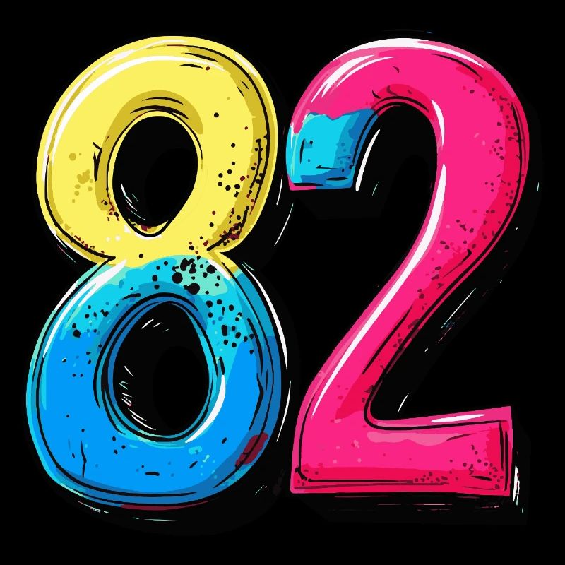 82 Number Colorful