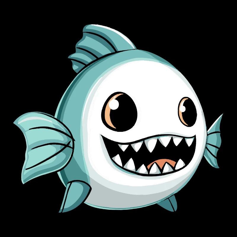 Piranha Fish Halloween Comic Ghost