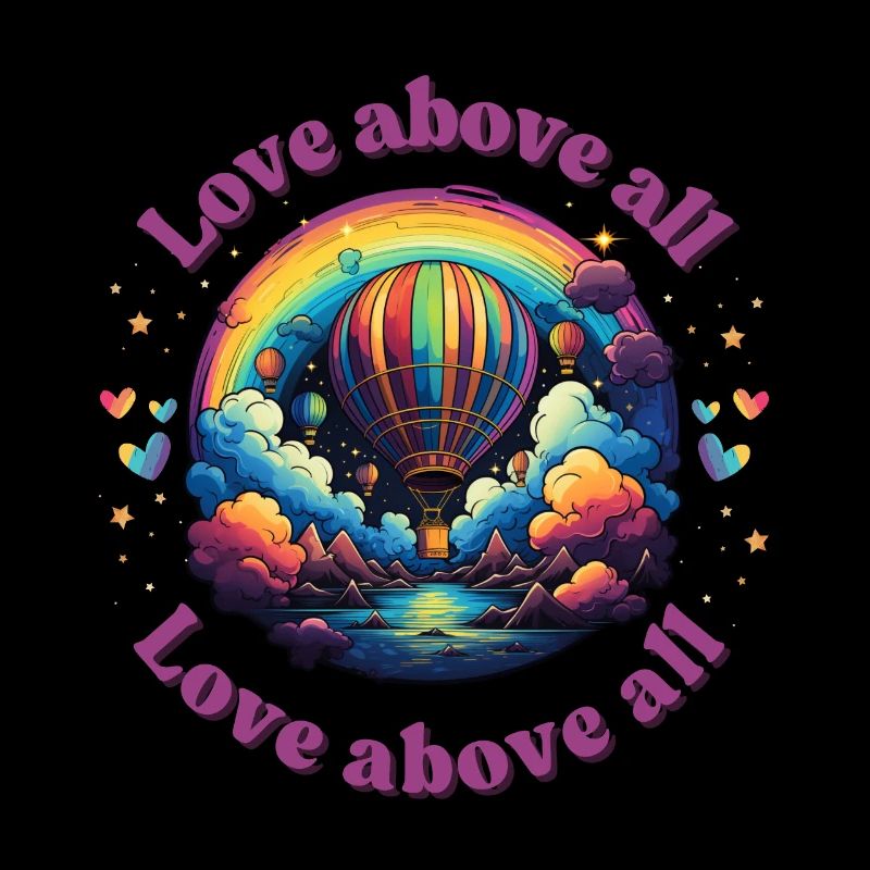 Liebe über alles Pride Heißluftballon Herzen