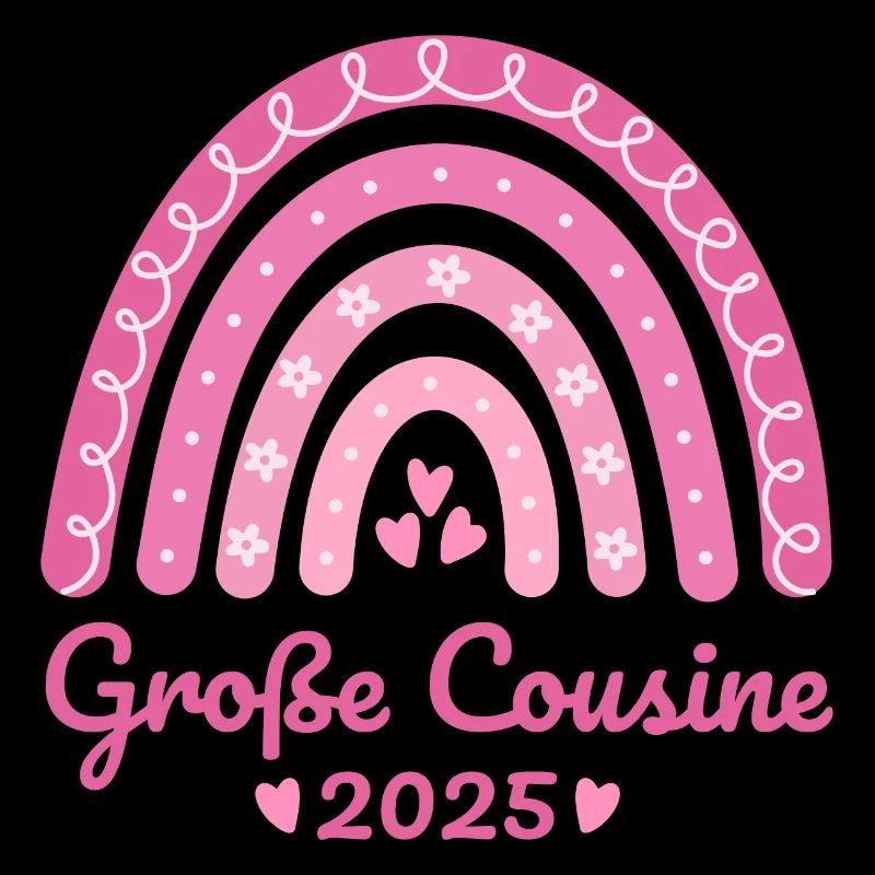 Boho Regenbogen rosa Große Cousine 2025