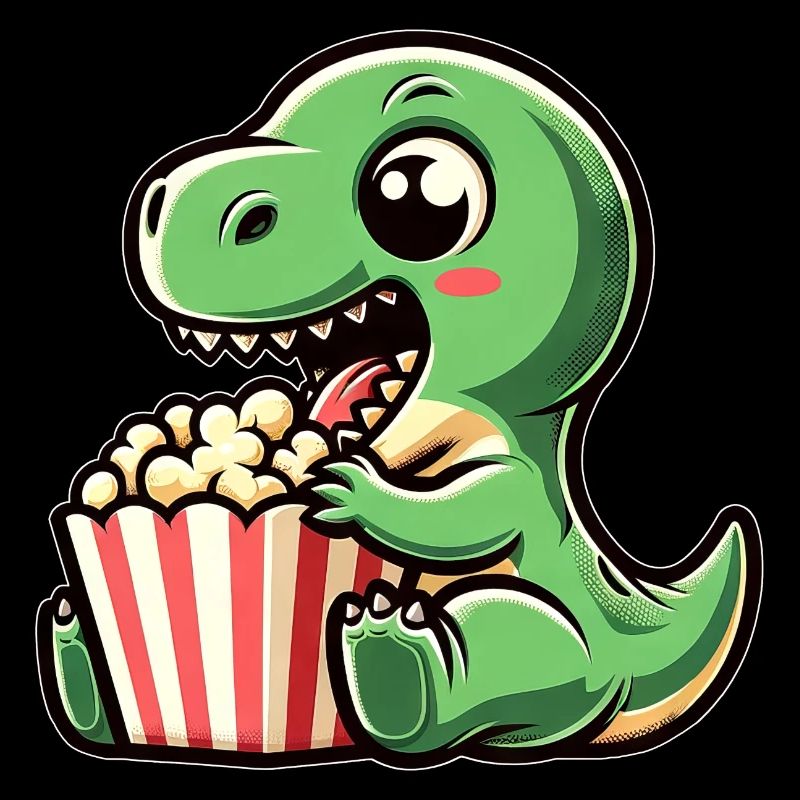 Dino avec pop-corn, carnaval au cinéma