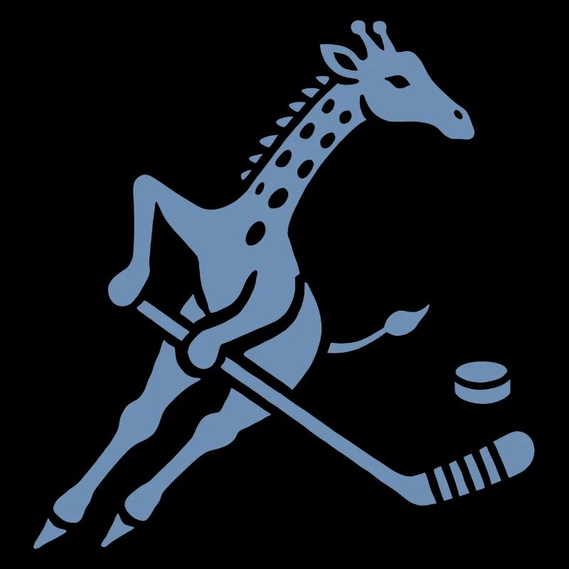 Giraffe Eishockeyspieler Silhouette Minimalistisch