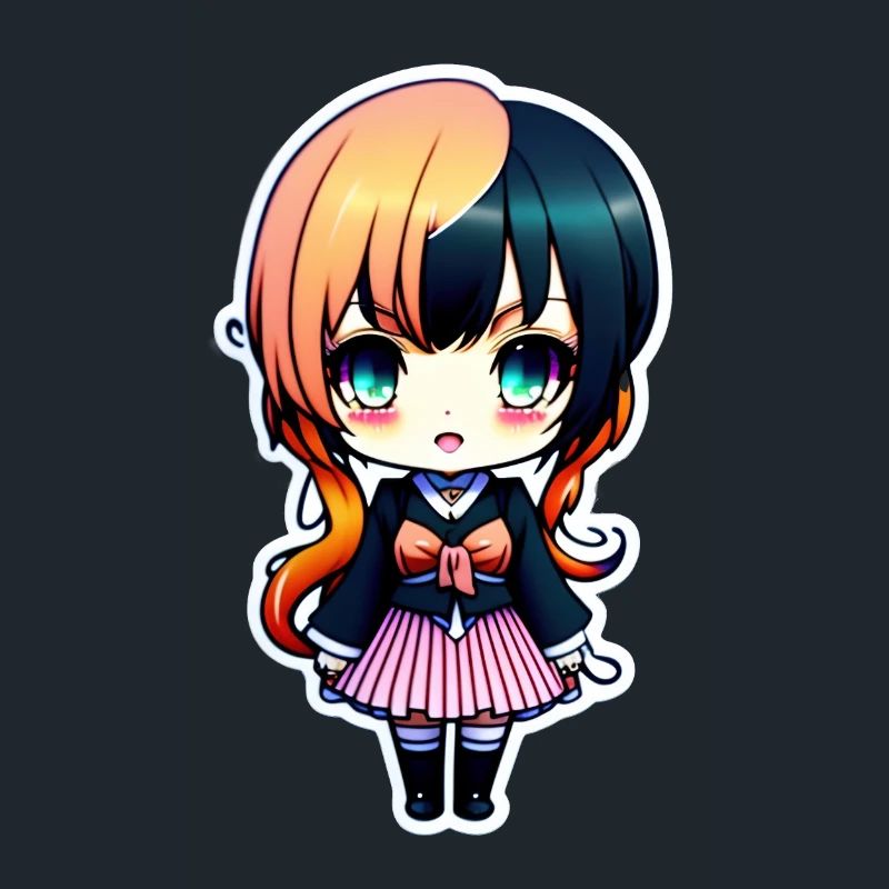 Nettes Chibi-Mädchen, süßer Chibi-Aufkleber