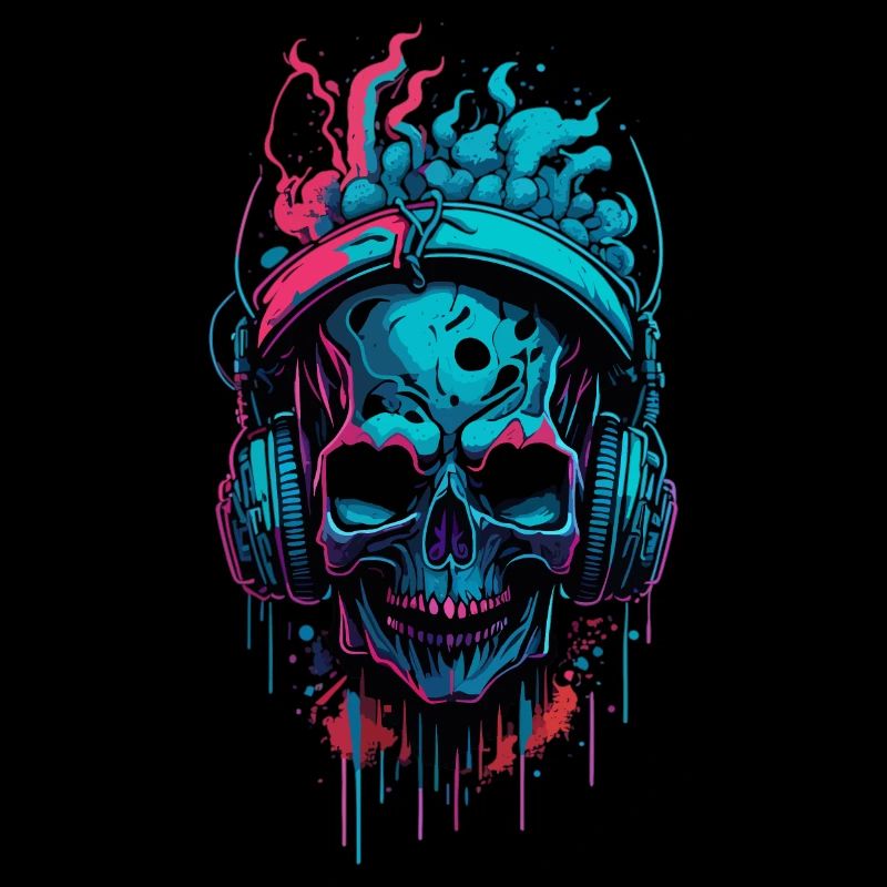 Graffiti Headphone Skull