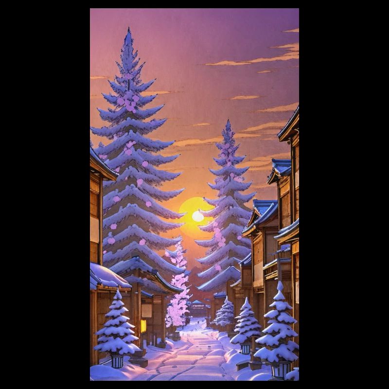 Coucher de soleil d’hiver dans un