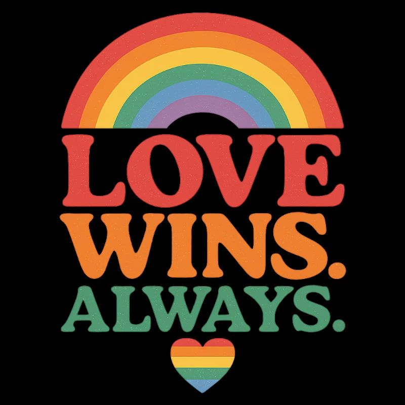 Love Wins. Always. – Pride Motiv mit Regenbogen