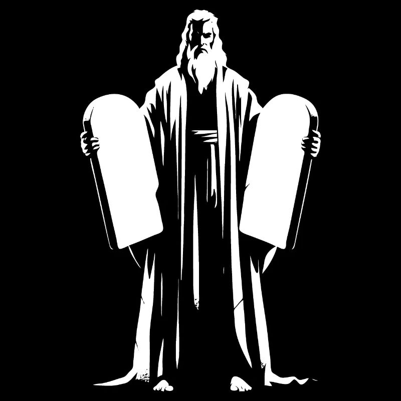 Moses with the 10 Commandments - Bible Fan Design