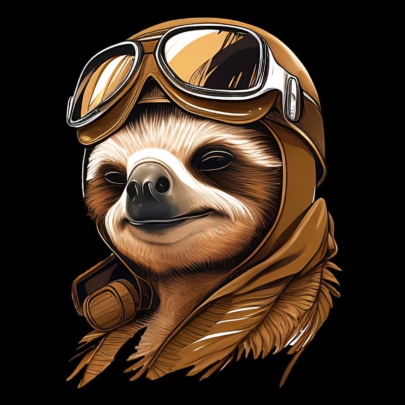 Sloth with aviator goggles