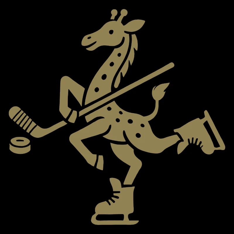 Giraffe Eishockey Silhouette Minimalistischer Puck
