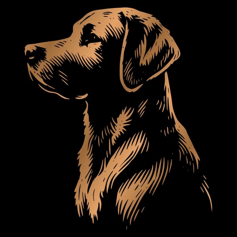 Tête de dessin Labrador bronze/cuivre