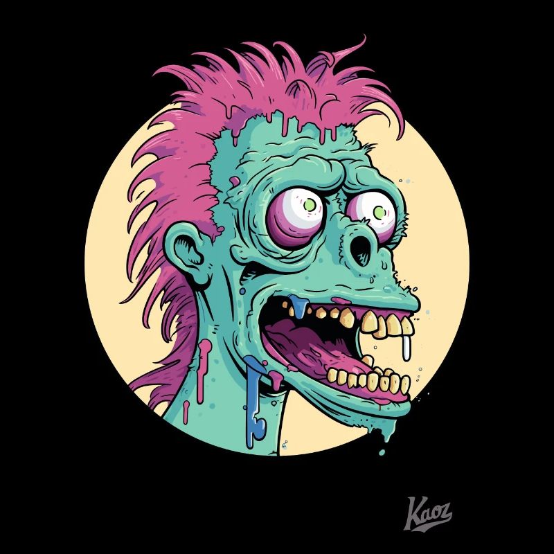 Crazy funny cartoon zombie