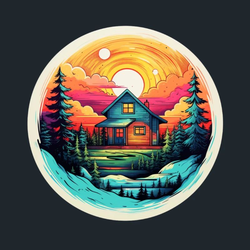 Forest Cabin at Sunset - Tiny House