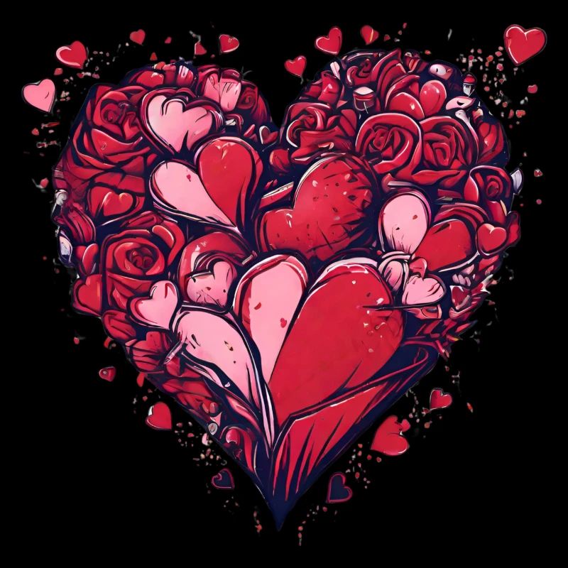 Strahlend rote Liebesherzen Valentinstag