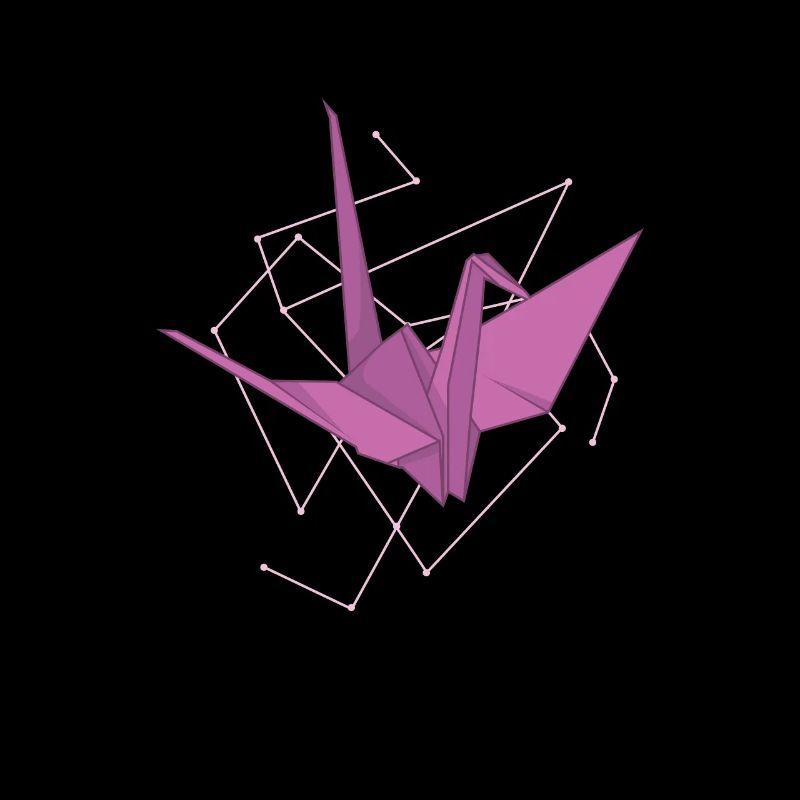 Origami Kranich als Papierform