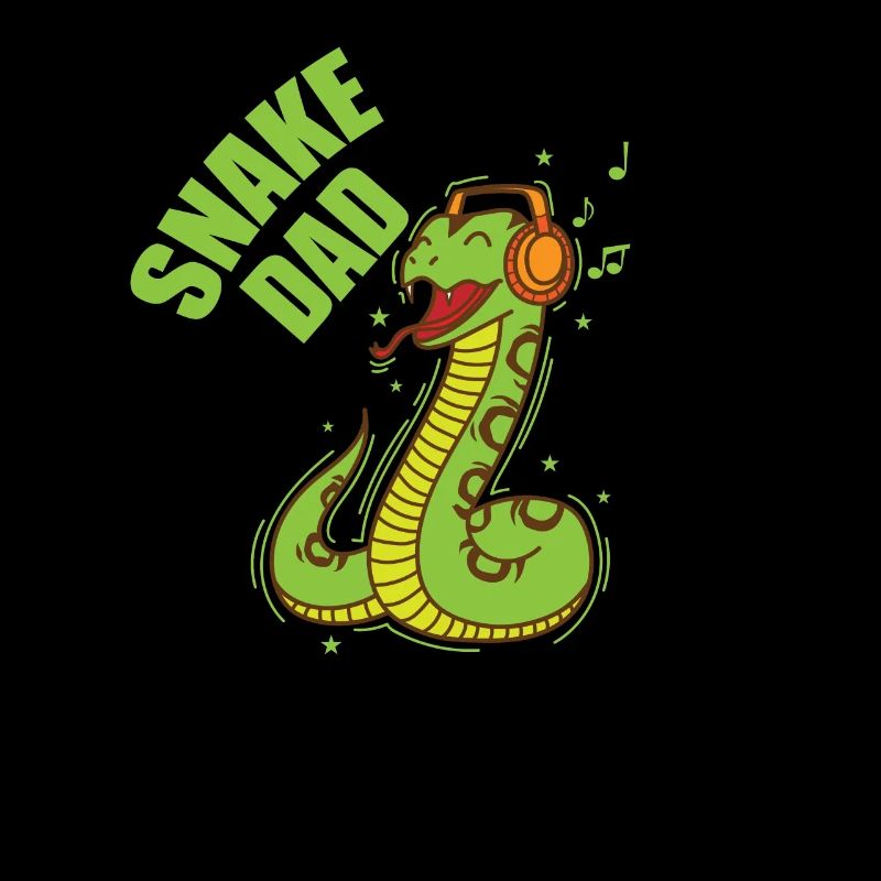 Snake Dad mit Musik und Kopfhörer Schlange Reptil