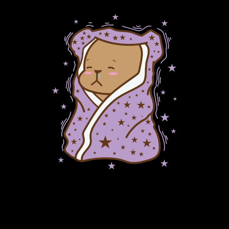 Bear in cuddly blanket forest animal