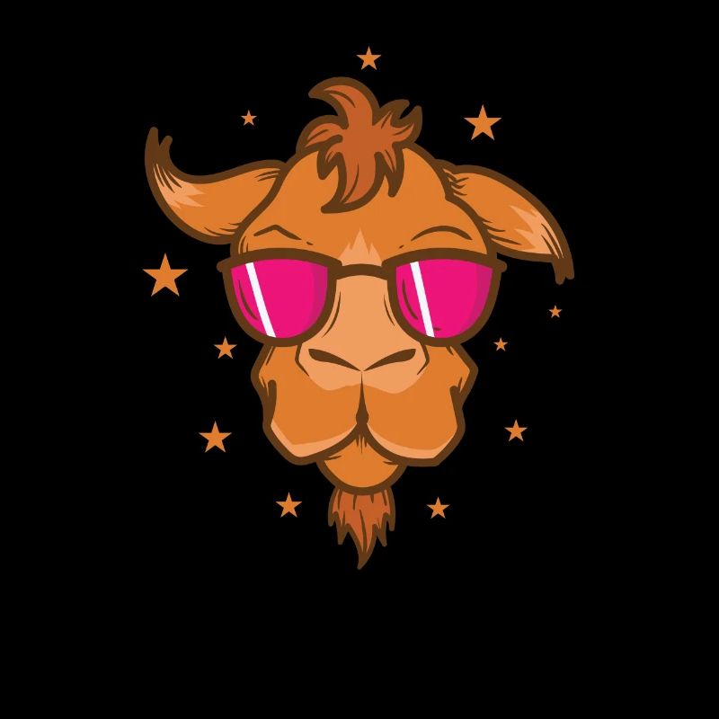 cool camel with sunglasses dromedary