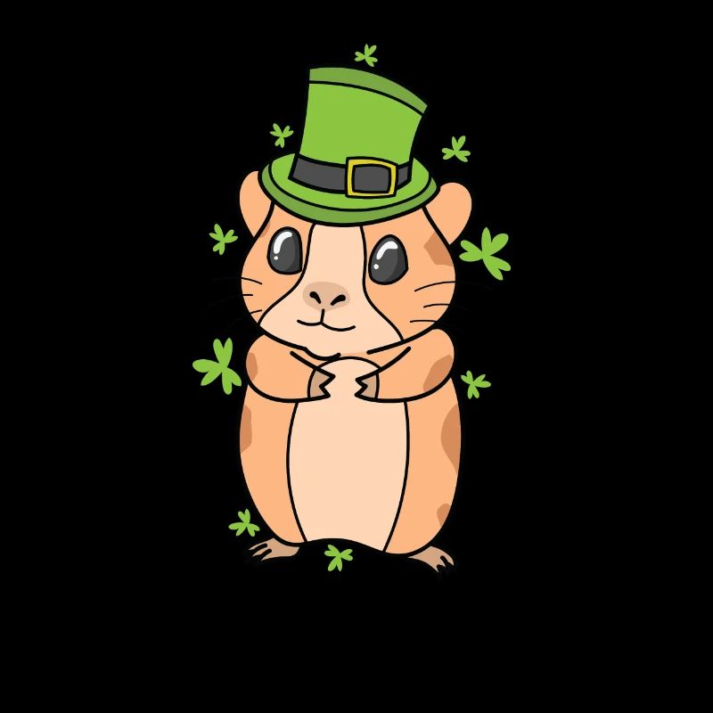 Cochon d’Inde avec trèfle Saint-Patrick