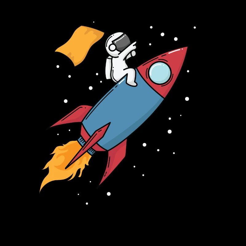 Astronaut auf einer Rakete