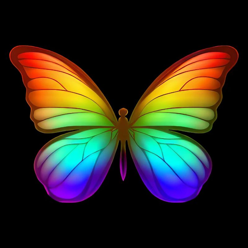 Rainbow Butterfly Colorful Nature Design