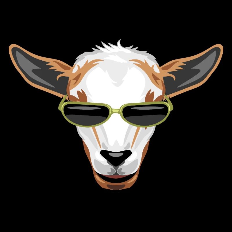 Porträt einer Ziege mit Sonnenbrille