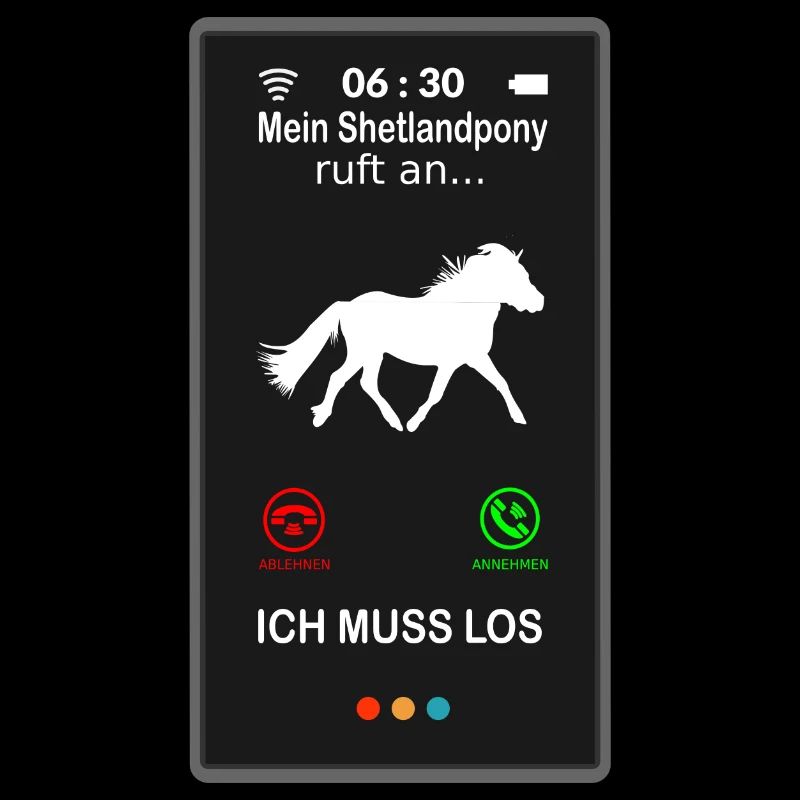 Shetlandpony ruft an Handy Spruch Lustig Witzig