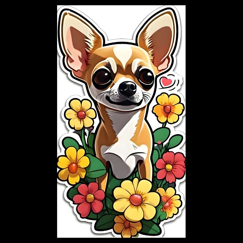Chihuahua mit Blumen