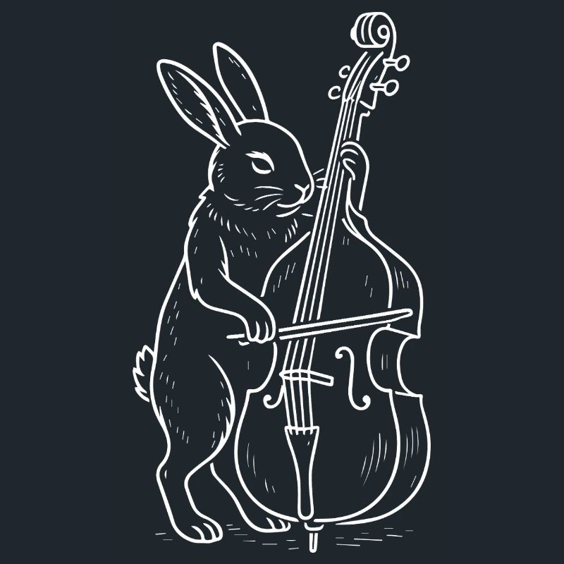 Rabbit spielt Kontrabass