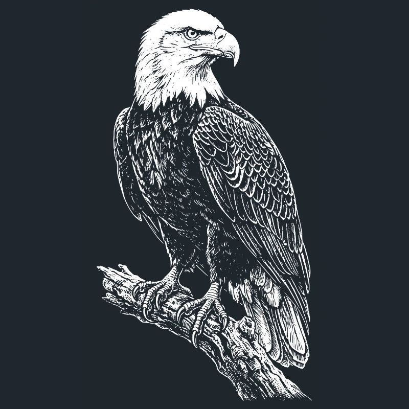 Perched Eagle Silhouette