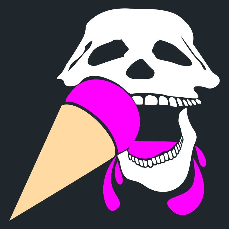 Crâne avec de la crème glacée