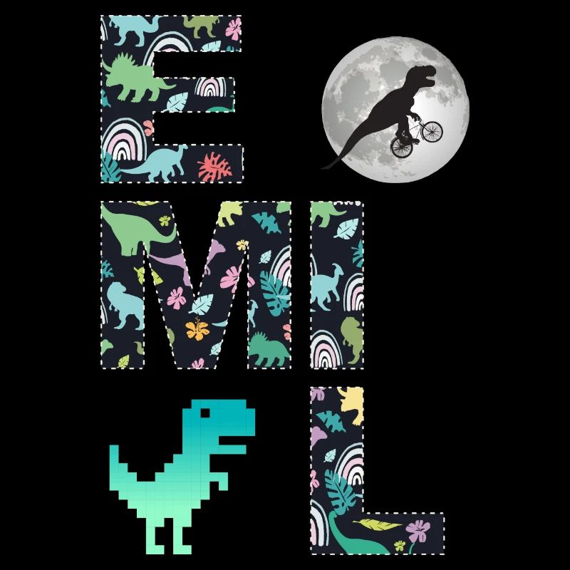 EMIL - Beau prénom de garçon avec dinosaure