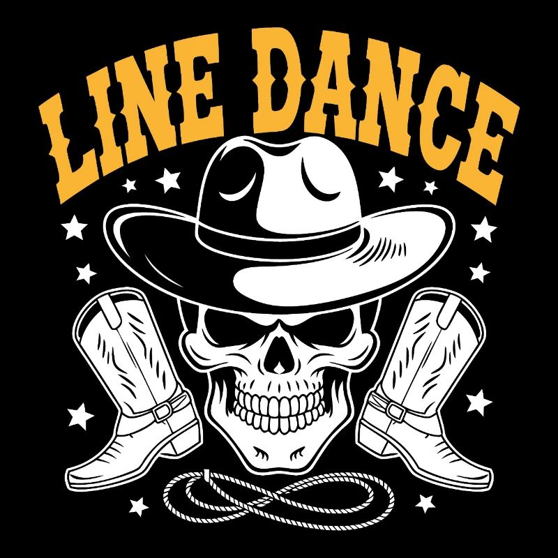 Line Dance Skull mit Stetson und Boots und Lasso