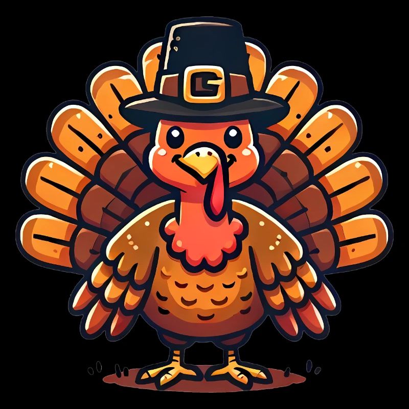 Thanksgiving Turkey in Pilgrim Hat Design