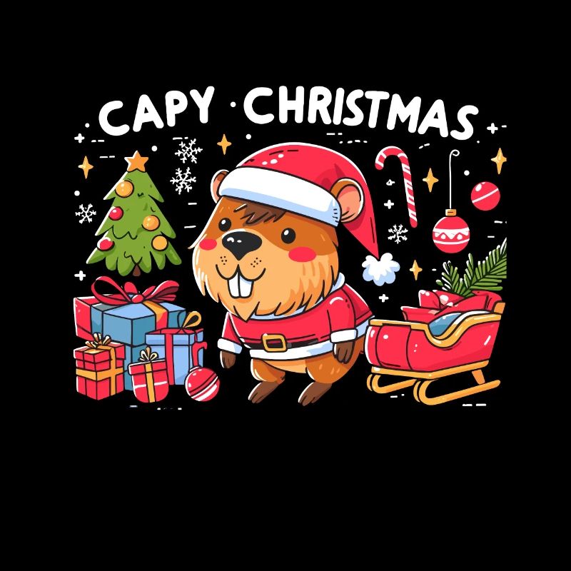 Capybara Weihnachtsbaum Weihnachtsmann