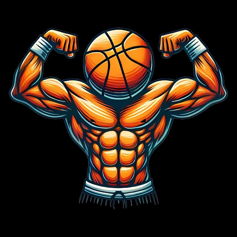Basket-ball musclé Flex TShirt Design