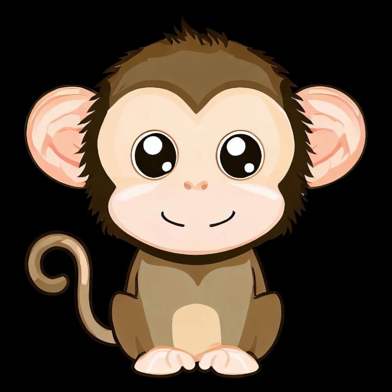 Singe mignon et joyeux - style kawaii