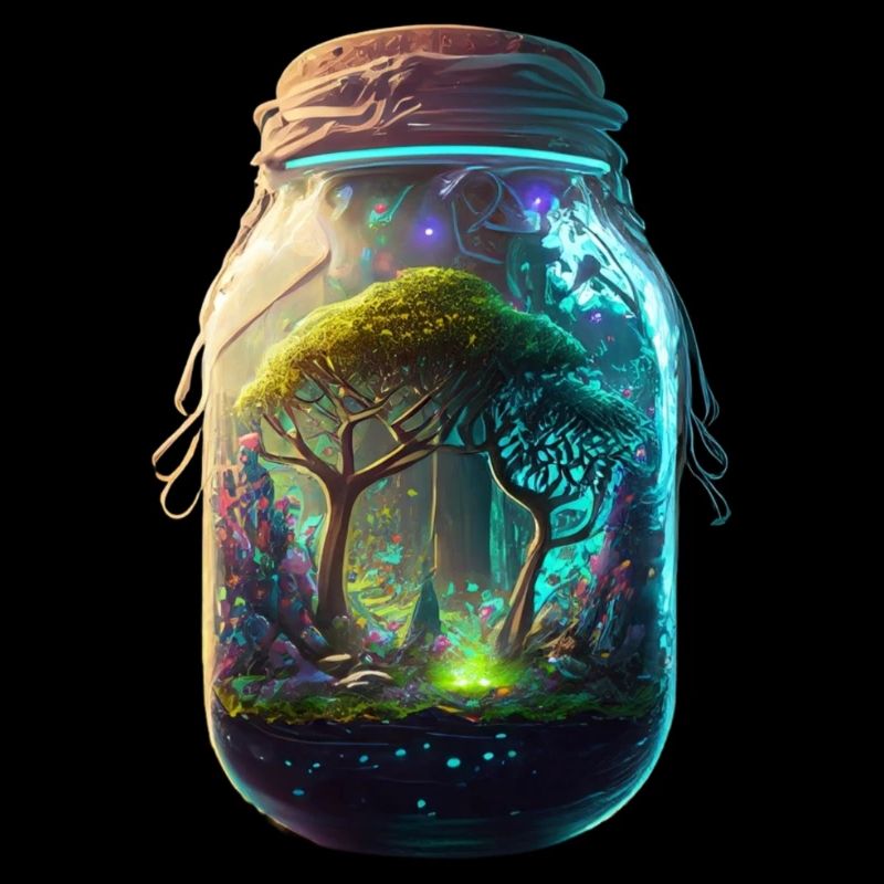 Ein magischer Wald im Glas