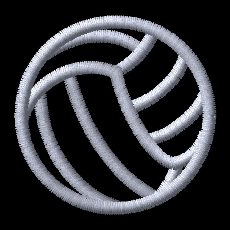 Volleyball white embroidered
